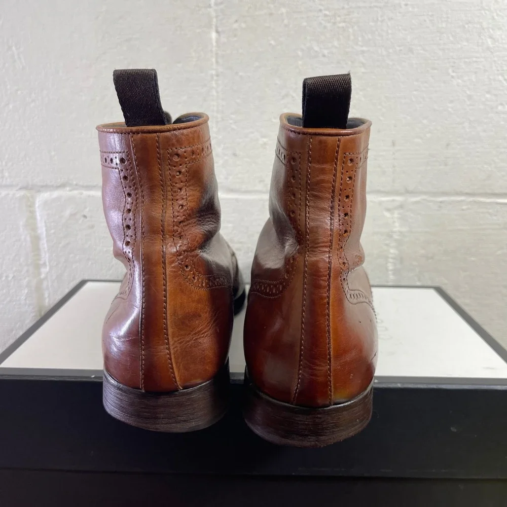 To Boot New York Adam Derrick 79728 Brown Leather Wingtip Boots Lace up Men's 9